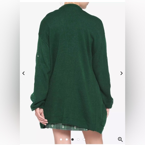 Harry Potter Slytherin Oversized Girls Open Cardigan SM - Picture 2 of 12